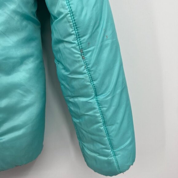 Eddie Bauer Coat Jacket Reversible Puffer Teddy Bear Girls size Large 14 16 Blue - Picture 4 of 16